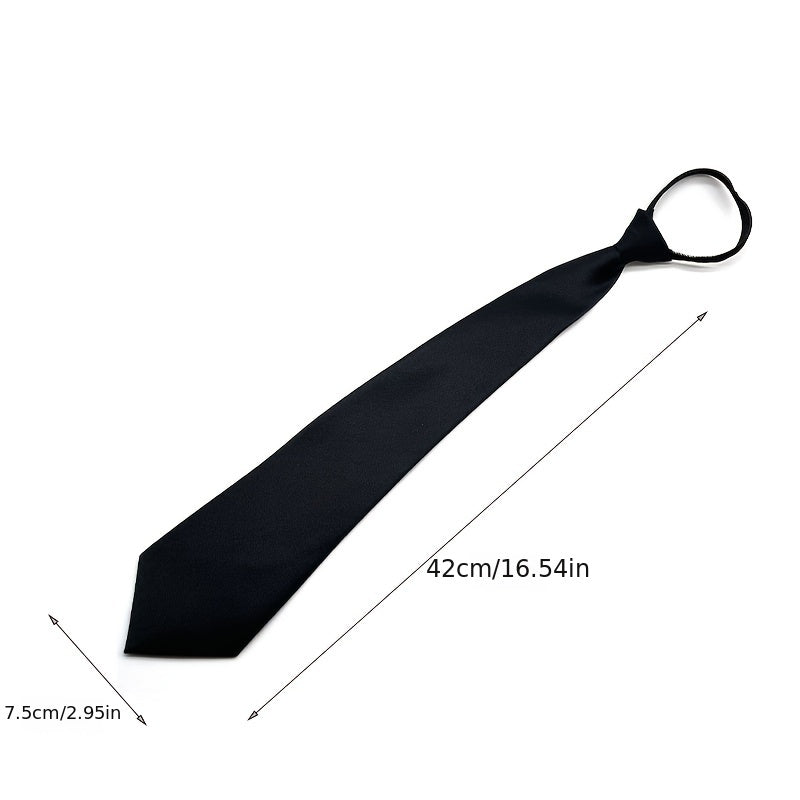 Men's Zipper Tie For Weddings and Business - Black