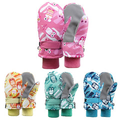 Kids Cartoon Waterproof Winter Gloves for Riding & Skiing