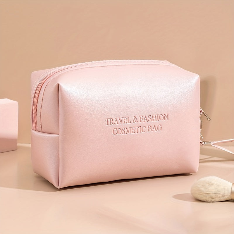 Waterproof Cosmetic Bag PU Leather Makeup Storage Organizer Lightweight