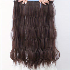 Clip In Hair Extension Synthetic Curly Wavy Brown Hair Extensions