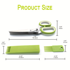 Multipurpose Kitchen Shears Herb Scissors Set with 5 Stainless Steel Blades