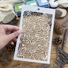 Background Waves Stencils Graffiti Stencils DIY Art Stencils for Painting