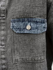 Men's Casual Denim Jacket Button Up Street Style