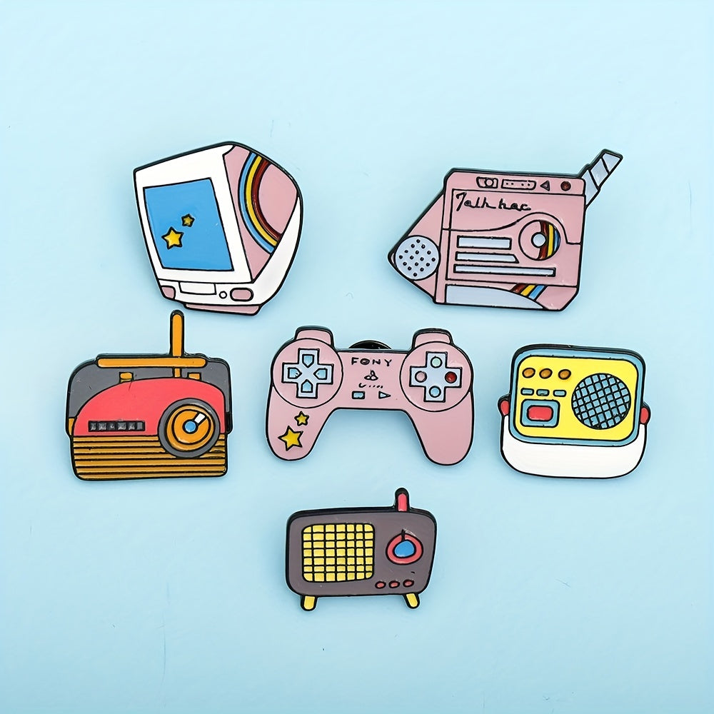 Retro Game Brooch School Bag Decor Clothes Accessory