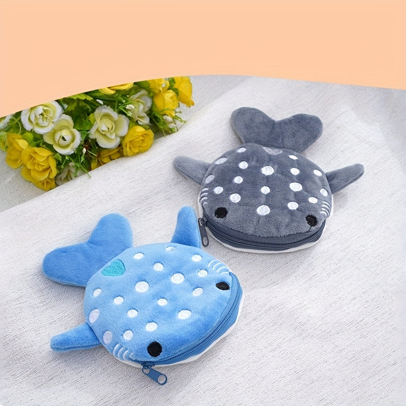 Plush Shark Coin Purse for Kids - Cartoon Girls Coin Bag