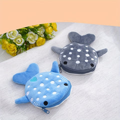 Plush Shark Coin Purse for Kids - Cartoon Girls Coin Bag