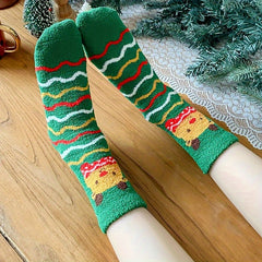 5 Pairs Christmas Print Socks for Women