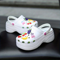 Women's Fruit Platform Clogs Chunky Heel Anti-skid Shoes