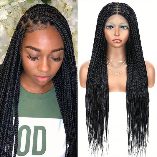 Double Lace Front Braided Wigs Knotless Cornrow Box Braids Wig with Baby Hair