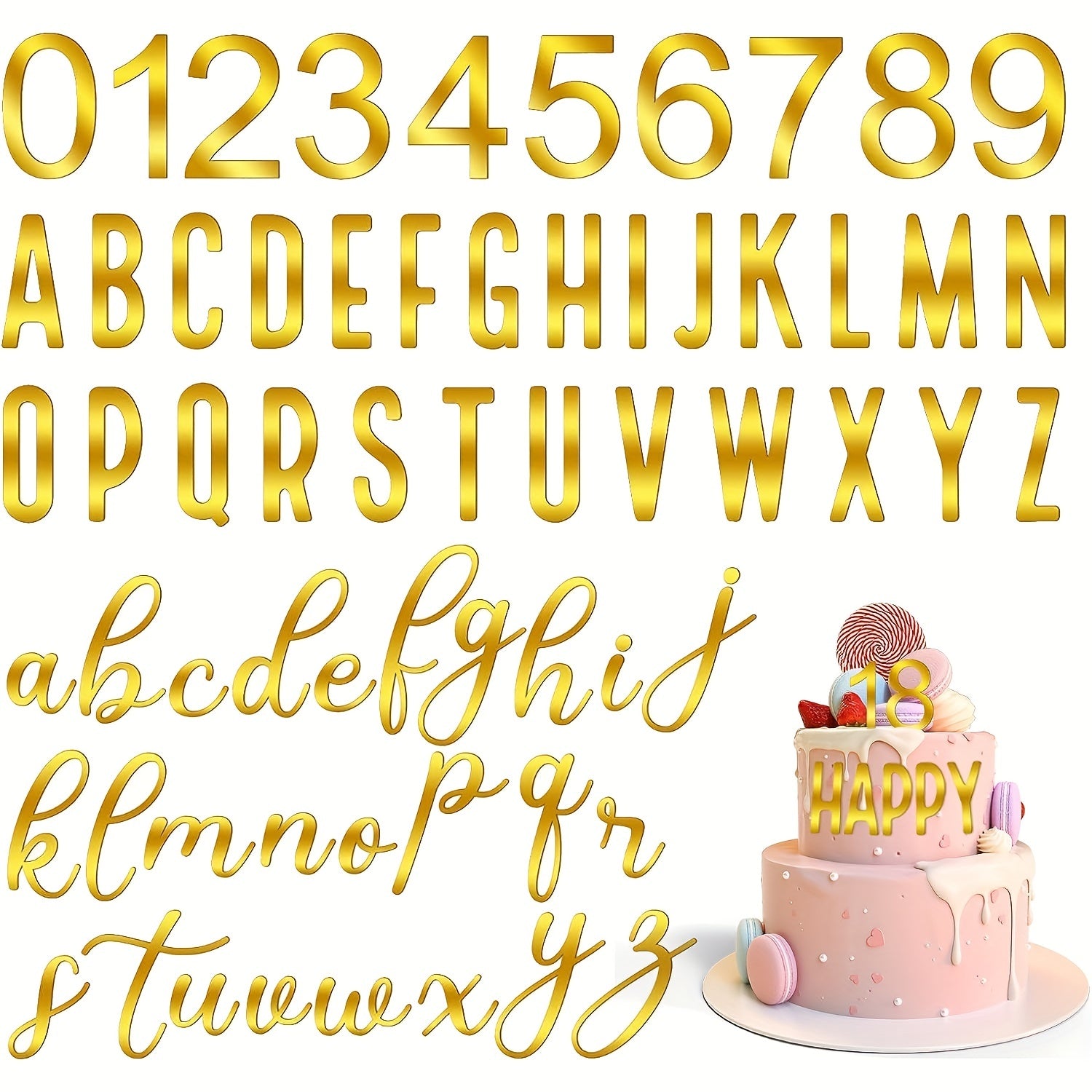 Acrylic Number Alphabet Cake Topper 0 9 Numbers A Letter Name Cupcake Toppers