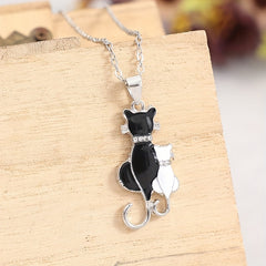 Kitten Cat Pendant Necklace For Women Girls