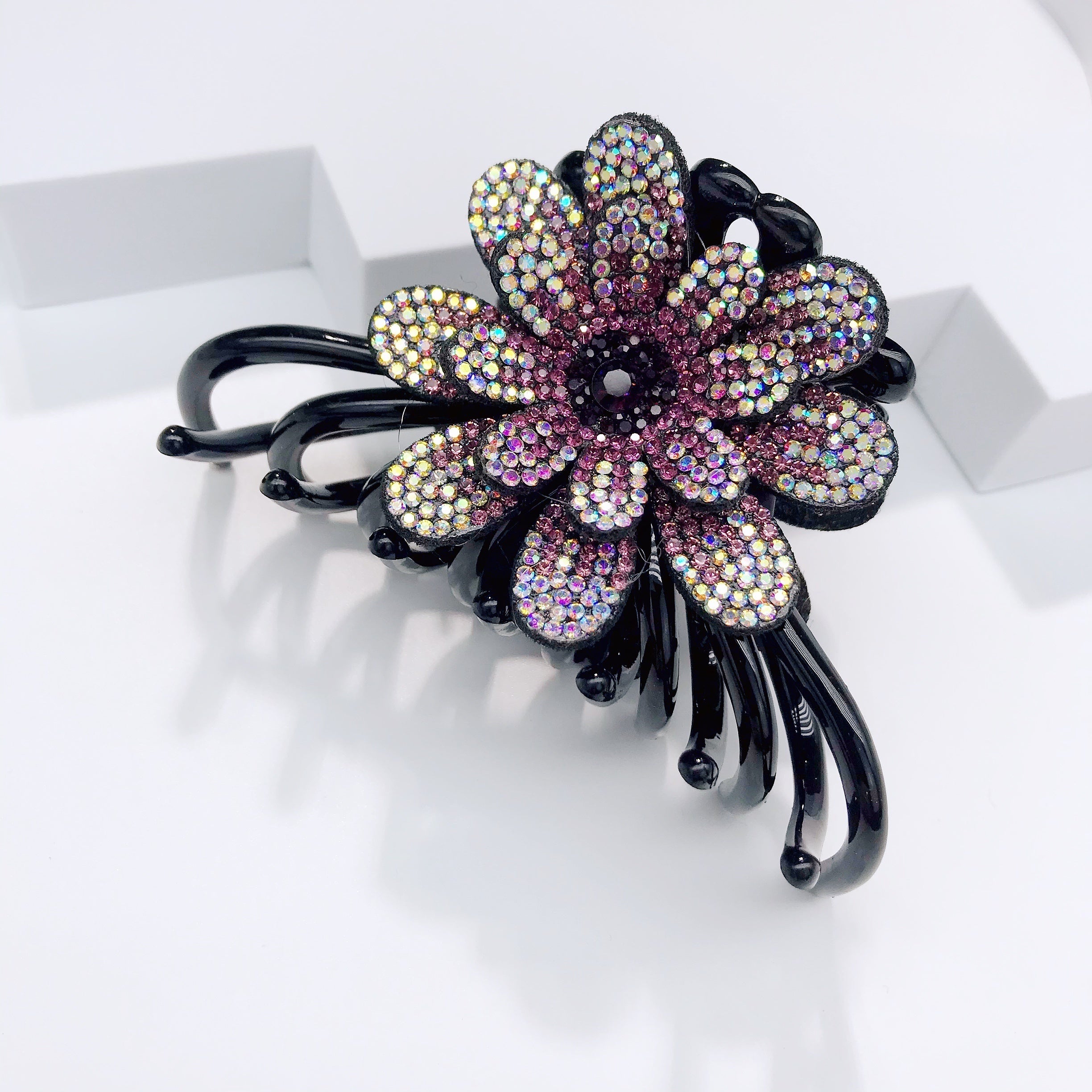 Colorful Rhinestone Flower Hair Claw Clip Octopus Hair Claw for Women Girls