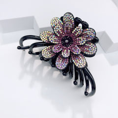 Colorful Rhinestone Flower Hair Claw Clip Octopus Hair Claw for Women Girls