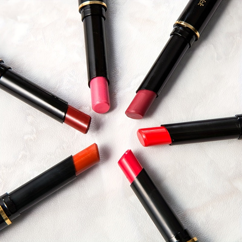 6 Slim Tube Lip Balm Lipstick Long Lasting Waterproof Durable Nude Gloss