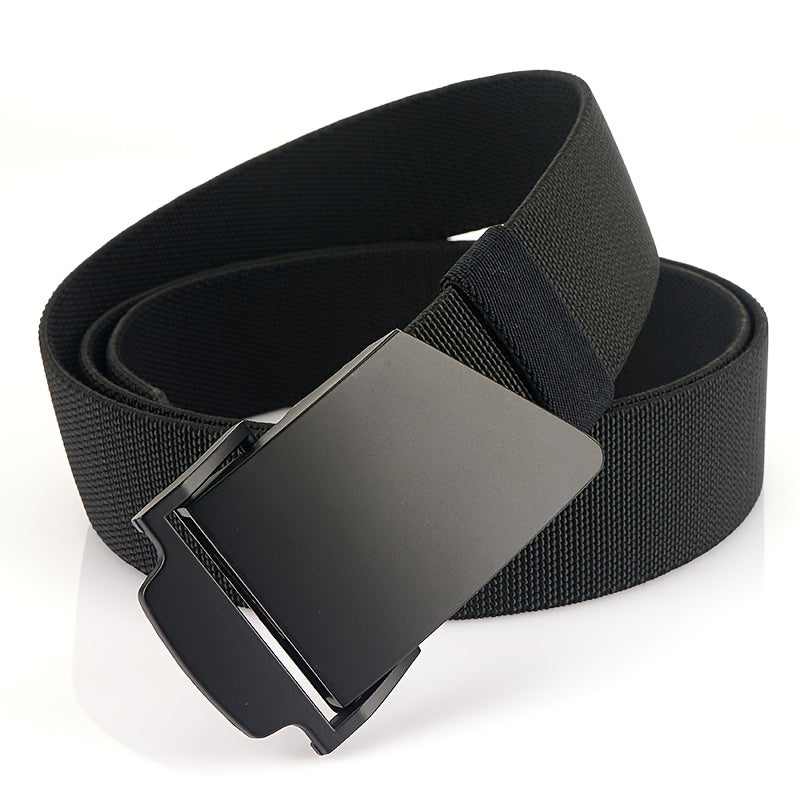 Men's Braided Leather Belt with Metal Denim Buckle