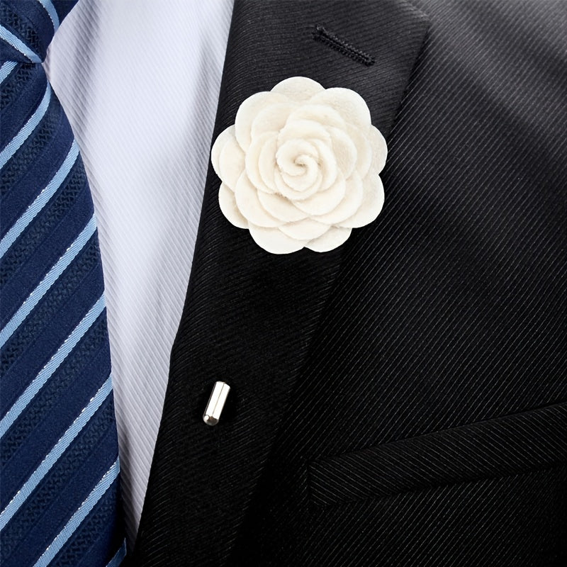 Chest Flower Two Tone Collar Suit Brooch Wedding Pin