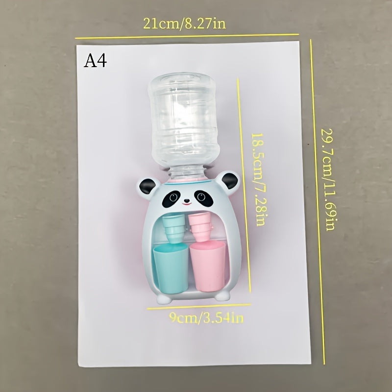 Mini Panda Water Dispenser Toy Dual Outlet Press Type Beverage Machine