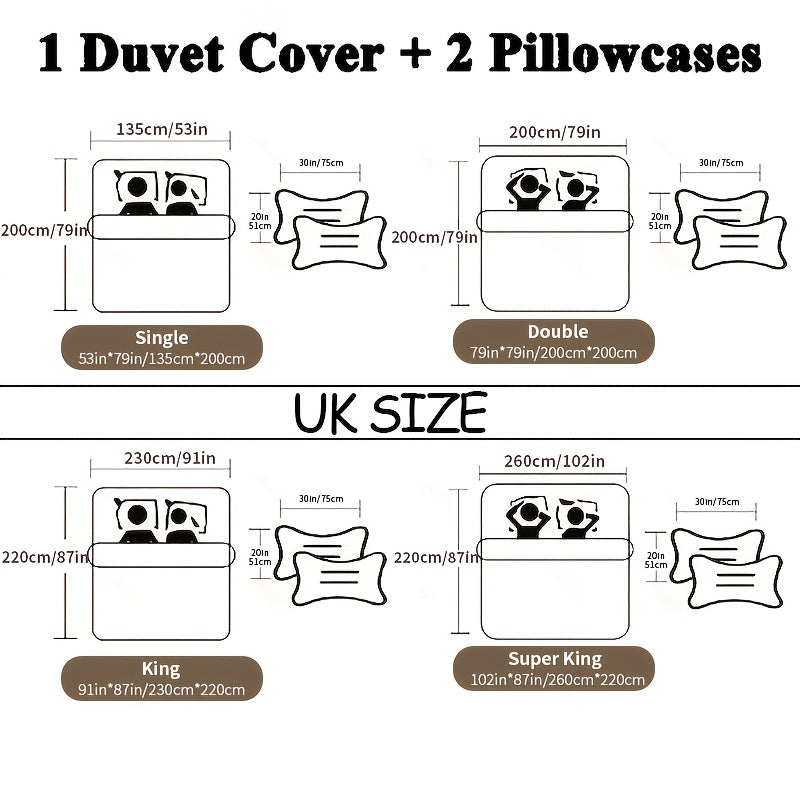 Christmas Themed Duvet Cover Set Checkered Elk Snowflake Print Soft & Breathable