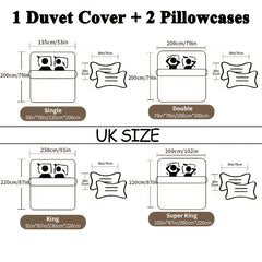 Christmas Themed Duvet Cover Set Checkered Elk Snowflake Print Soft & Breathable
