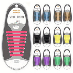 16pcs Silicone No Tie Shoelaces for Kids & Adults - Quick Shoe Lace