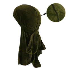 Velvet Durag For Waves Long Tie Waves Cap Men's Pirate Hat