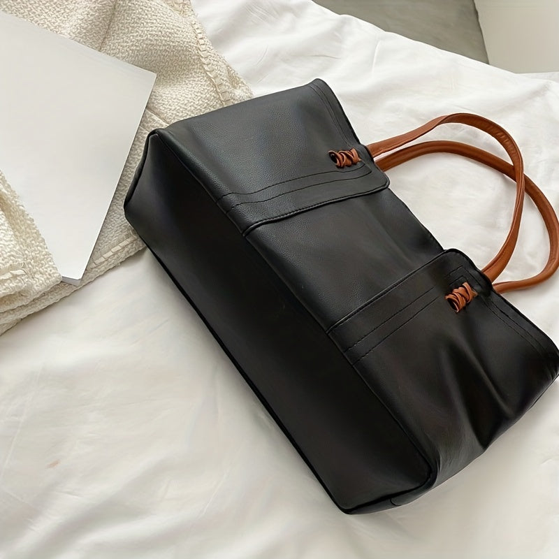 Large Capacity Lightweight Tote Bag Colorblock Handbag