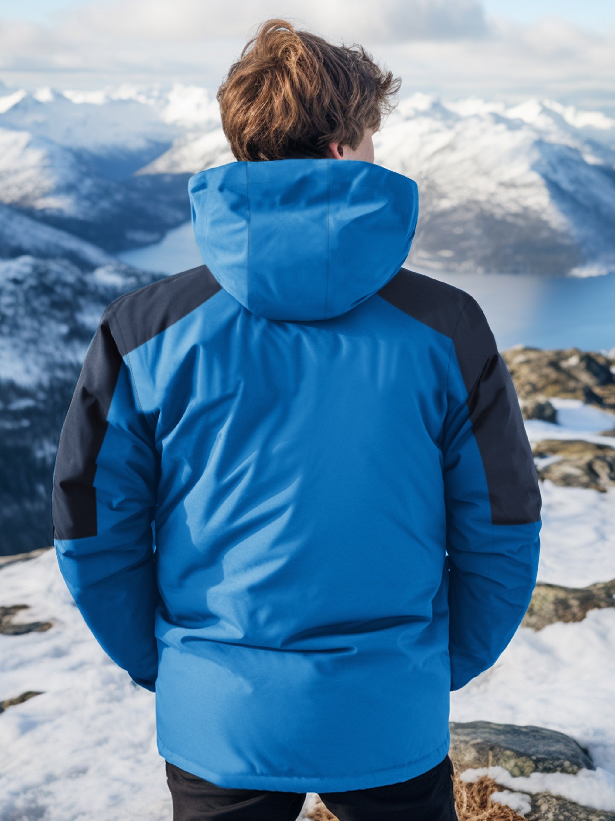Men's Warm Fleece Jacket With Pockets Zip Up Long Sleeve