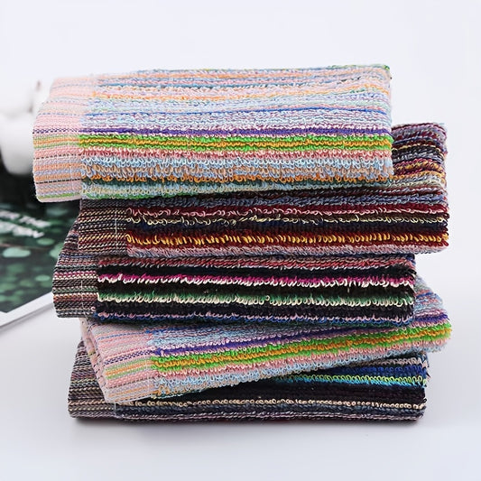 5 Pack Cotton Hand Towels Assortment Stain Resistant Soft 12x12 Inches