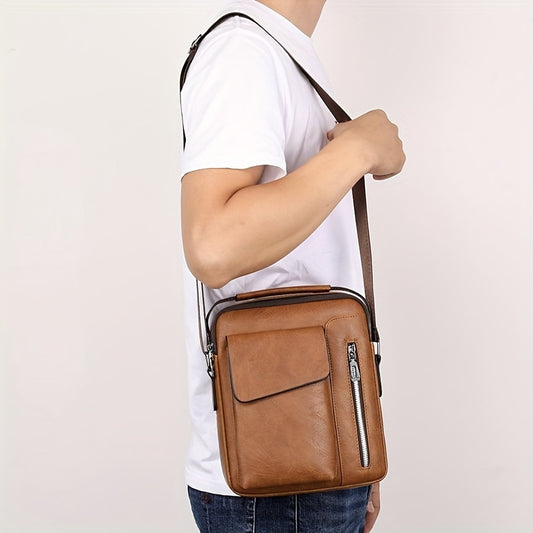 Men's Retro Business Casual Shoulder Bag Waterproof Crossbody Bag