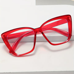 Cat Eye Clear Lens Glasses For Women Men Anti Light Jelly Frame