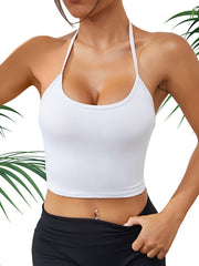 Women's Lace Up Sports Tank Top Sleeveless Yoga Running