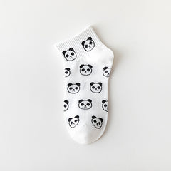 5 Pairs Women's Panda Print Cotton Ankle Socks