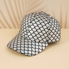 Mermaid Sequin Baseball Cap Colorful Fish Scales Print Unisex Streetwear Hat