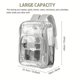 Clear Backpack Heavy Duty PVC See Through with Reinforced Straps