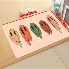 Cartoon Skull Kitchen Rug Soft Anti Fatigue Waterproof Non Slip