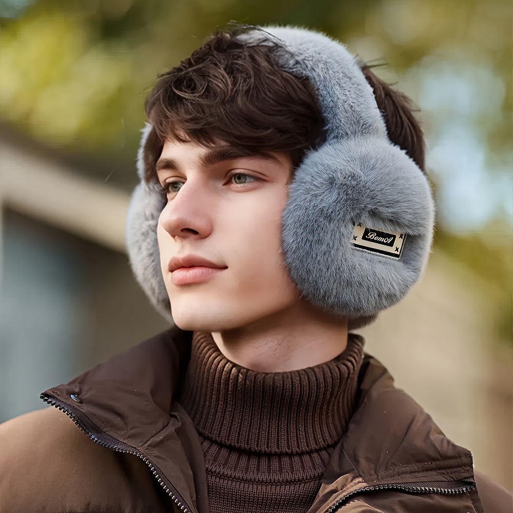 Polyester Earmuffs for Men Warm Plush Lined Ear Warmers