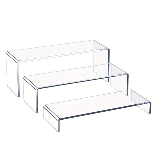 3-Layer Clear Acrylic Display Stand for Desserts Dolls Cosmetics