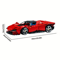 3778pcs Technicial Red Racing Car Building Blocks 1 8 SP3 Supercar Model