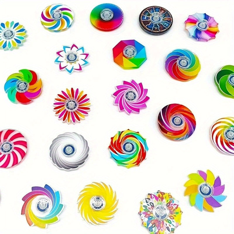 6pcs Fidget Spinners for Kids - Vibrant Colors & Patterns - Durable Pla