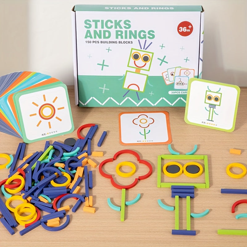 150pcs Wooden Building Blocks Educational Toy Gift for Kids