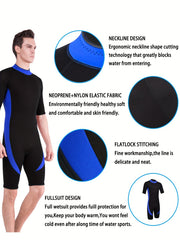 REALON 3mm Neoprene Diving Suit One Piece Short Sleeve Wetsuit