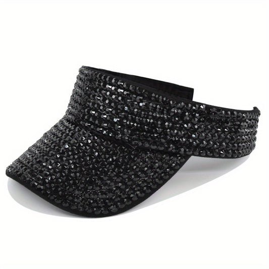 Rhinestone Summer Visor Hat UV Protection Sun Hat
