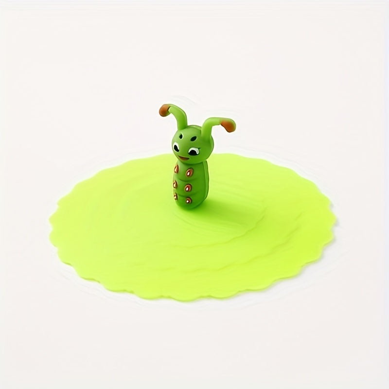 1pc Cartoon Cup Cover Reusable Heat Resistant Leakproof Dustproof Lid Caps