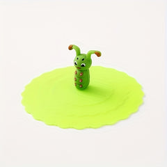 1pc Cartoon Cup Cover Reusable Heat Resistant Leakproof Dustproof Lid Caps