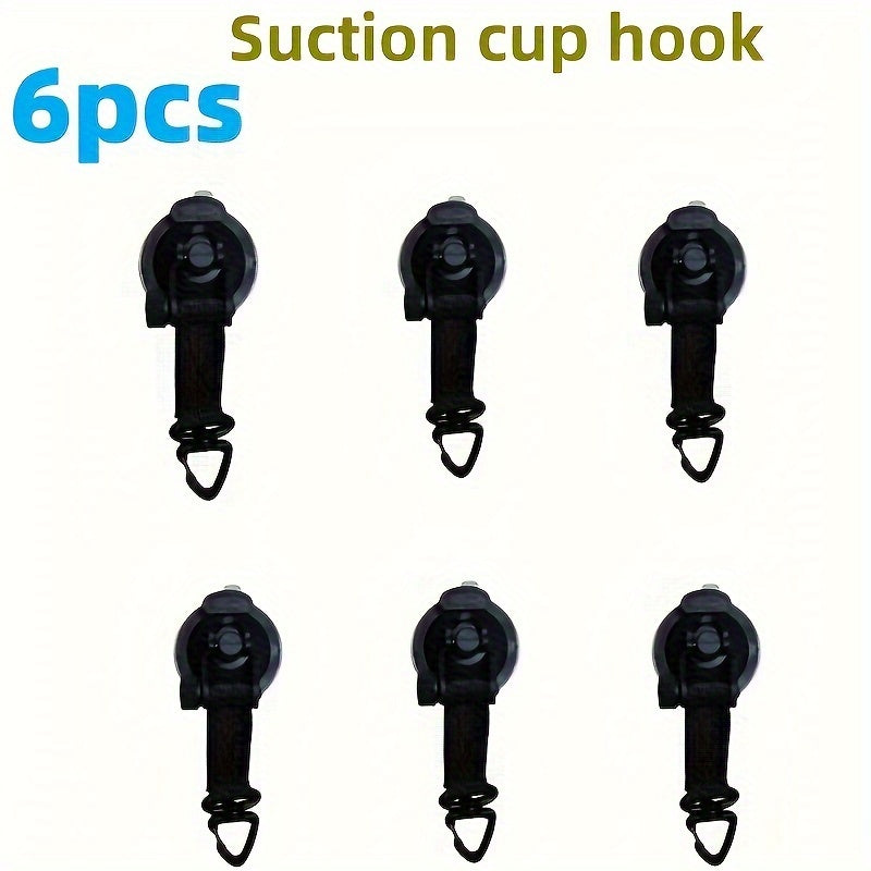 6pcs Outdoor Tent Suction Cup With Hooks Car Side Tent Canopy Fixed Hook