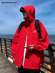 Men's Hooded Jacket Waterproof & Windproof Streetwear