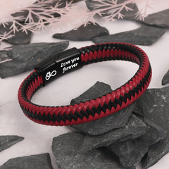 PU Leather Bracelet Christmas Gift for Man - Birthday Gift for Uncle Father Husb