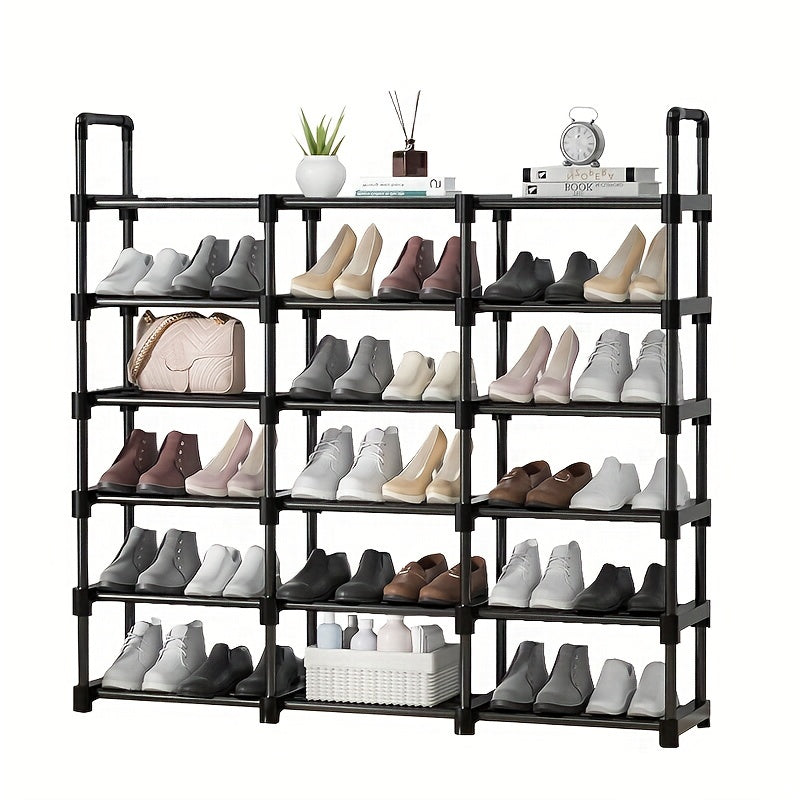4 Column 3 Layer Shoes Rack Floor Standing Shoes Storage Stackable