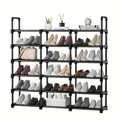 4 Column 3 Layer Shoes Rack Floor Standing Shoes Storage Stackable