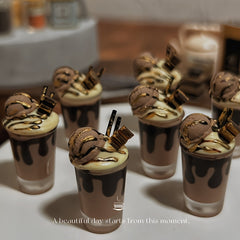 Hazelnut Cocoa Ice Mocha Drink Realistic Durable Lifelike Chocolate Whipped